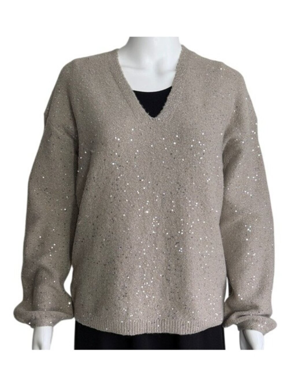 LOFT Sequin V-Neck Sweater – Size S